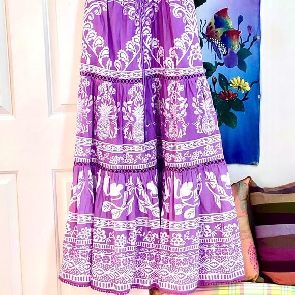 🌺🎉HP🎉🌺 NWT Farm Rio Lilac Sweet Garden Maxi Dress - Picture 12 of 16
